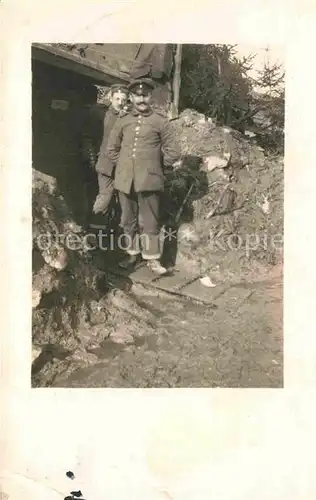 AK / Ansichtskarte Militaria_WK1 Unterstand Militaria WK1