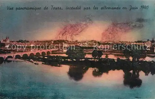 AK / Ansichtskarte Tours_Indre et Loire Brandbomben der Deutschen im Juni Tours Indre et Loire