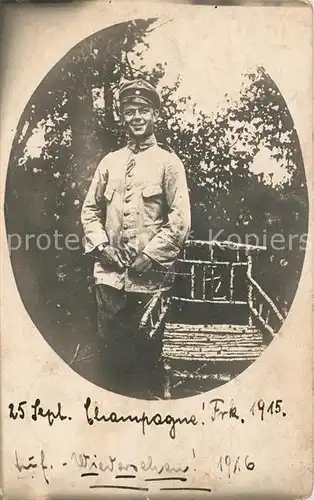 AK / Ansichtskarte Leipzig Soldat in der Champagne Leipzig
