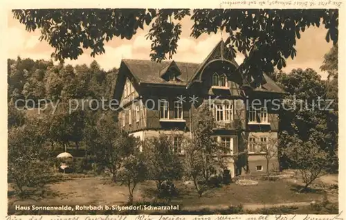 AK / Ansichtskarte Rohrbach_Saalfeld Haus Sonnenwalde Rohrbach Saalfeld