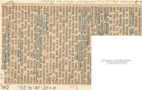 AK / Ansichtskarte Bad_Breisig Burg Rheineck  Bad_Breisig