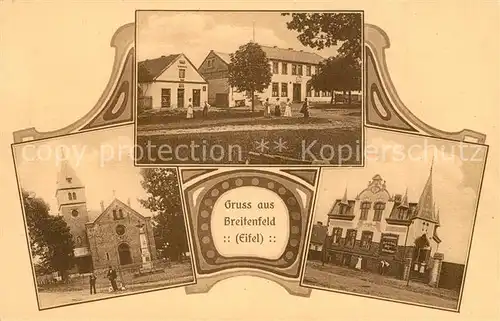 AK / Ansichtskarte Eifel_Region Breitenfeld Kirche Rathaus Stadtansichten Eifel Region