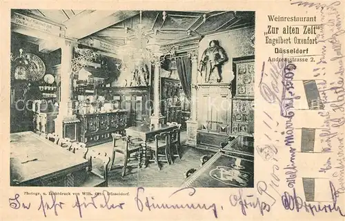 AK / Ansichtskarte Duesseldorf Weinrestaurant Zur alten Zeit  Duesseldorf