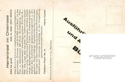 AK / Ansichtskarte Herrenchiemsee Herreninsel Hotel Restauration Kuenstlerkarte Herrenchiemsee