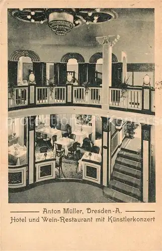 AK / Ansichtskarte Dresden Hotel Wein Restaurant Kuenstlerkonzert Dresden