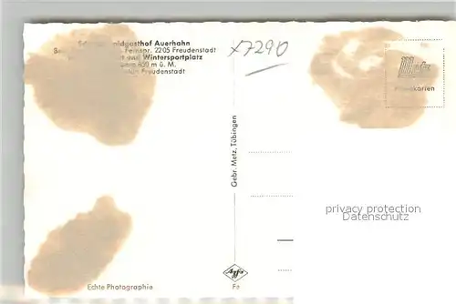 AK / Ansichtskarte Freudenstadt Schwarzwaldgasthof Auerhahn Freudenstadt
