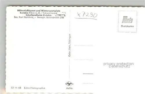 AK / Ansichtskarte Kniebis_Freudenstadt Schullandheim Kniebis Kniebis_Freudenstadt