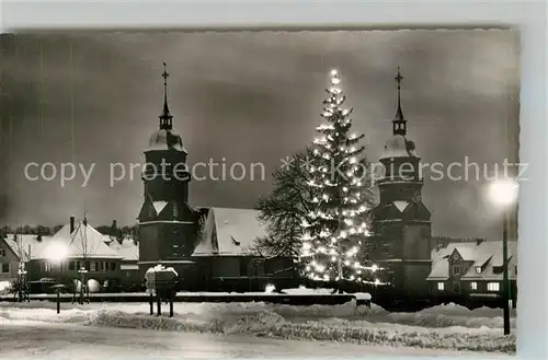 AK / Ansichtskarte Freudenstadt Marktplatz Weihnachtsbaum Freudenstadt