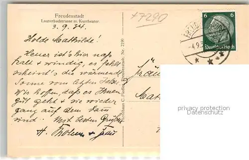 AK / Ansichtskarte Freudenstadt Lauterbadstrasse mit Kurtheater Freudenstadt