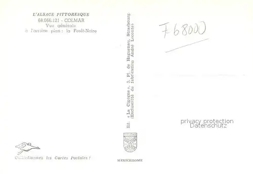 AK / Ansichtskarte Colmar_Haut_Rhin_Elsass Vue generale sur la ville avec eglise Colmar_Haut_Rhin_Elsass