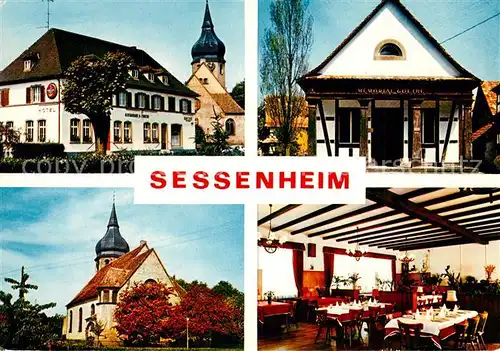 AK / Ansichtskarte Sessenheim Hotel Restaurant A l Ancre Eglise Kirche Sessenheim