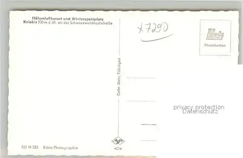 AK / Ansichtskarte Kniebis_Freudenstadt Teilansicht Kurort im Schwarzwald Winterimpressionen Kniebis_Freudenstadt