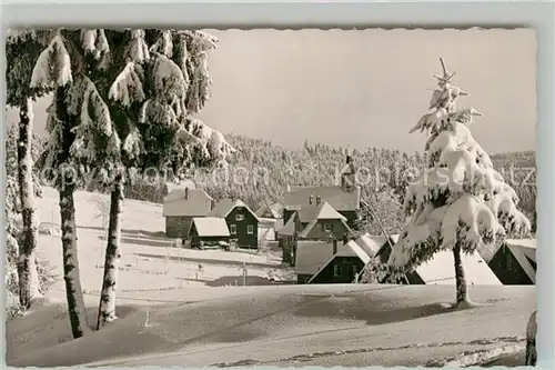 AK / Ansichtskarte Kniebis_Freudenstadt Teilansicht mit Kirche Winterimpressionen Schwarzwald Kniebis_Freudenstadt