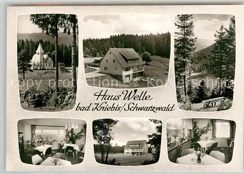AK / Ansichtskarte Kniebis_Freudenstadt Gaestehaus Pension Haus Welle Kirche See Schwarzwald Bromsilber Kniebis_Freudenstadt