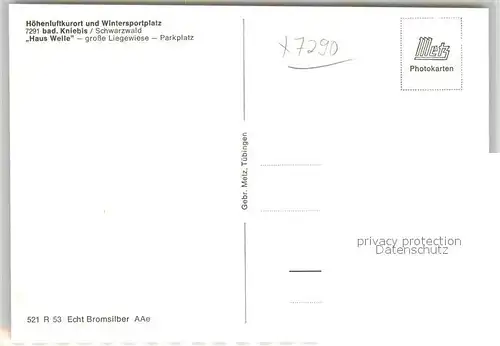 AK / Ansichtskarte Kniebis_Freudenstadt Gaestehaus Pension Haus Welle Kirche See Schwarzwald Bromsilber Kniebis_Freudenstadt