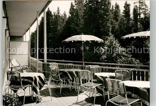 AK / Ansichtskarte Kniebis_Freudenstadt Hotel Garni Hohentann Terrasse Kniebis_Freudenstadt