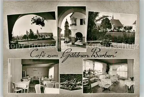 AK / Ansichtskarte Freudenstadt Cafe Baur Zum Gueldnen Barben Kurort im Schwarzwald Bromsilber Freudenstadt