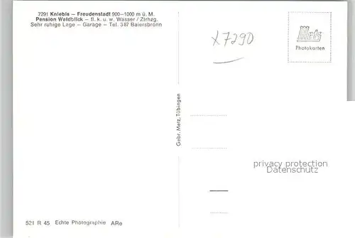 AK / Ansichtskarte Kniebis_Freudenstadt Pension Waldblick Schwarzwald Kniebis_Freudenstadt