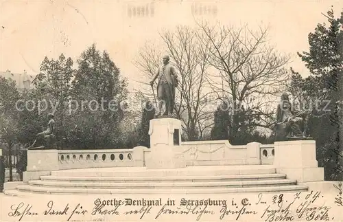 AK / Ansichtskarte Strassburg_Elsass Goethe Denkmal Strassburg Elsass