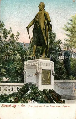 AK / Ansichtskarte Strassburg_Elsass Goethe Denkmal Strassburg Elsass