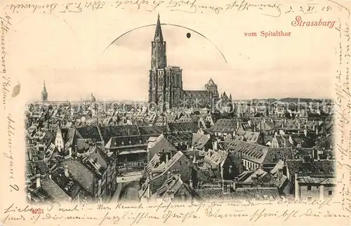 AK / Ansichtskarte Strasbourg_Alsace Panorama Cathedrale Strasbourg Alsace