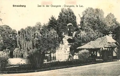 AK / Ansichtskarte Strassburg_Elsass See in der Orangerie  Strassburg Elsass