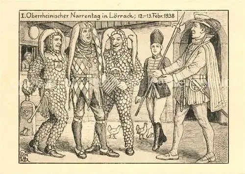 AK / Ansichtskarte Loerrach I. Oberrheinischer Narrentag Glattacker_Adolf Loerrach