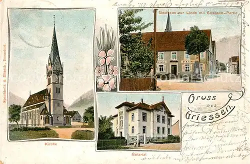 AK / Ansichtskarte Griessen_Klettgau Kirche Gasthaus zur Linde  Griessen_Klettgau