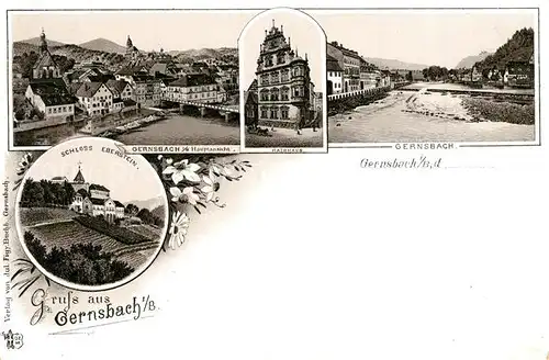 AK / Ansichtskarte Gernsbach Schloss Eberstein Rathaus Gernsbach