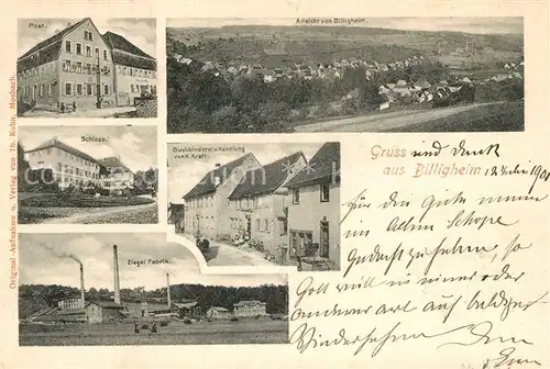 AK / Ansichtskarte Billigheim_Baden Post Schloss Ziegel Fabrik Billigheim_Baden