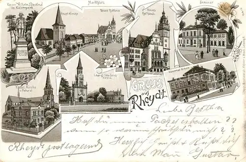 AK / Ansichtskarte Rheydt Marktplatz Neues Rathaus Kaiser Wilhelm Denkmal Rheydt