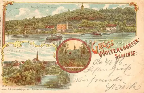 AK / Ansichtskarte Woltersdorfer_Schleuse Kranichsberg Bauersee Woltersdorfer_Schleuse