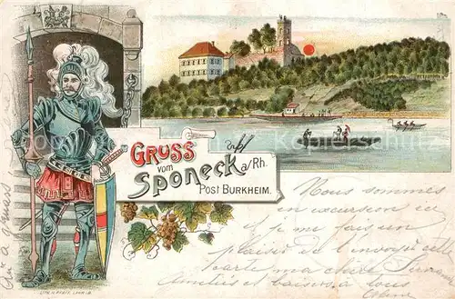 AK / Ansichtskarte Burkheim_Kaiserstuhl Burg Sponeck Burkheim_Kaiserstuhl