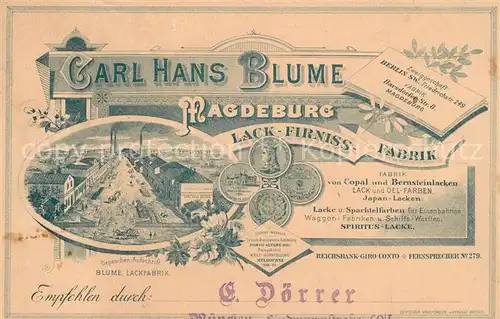 AK / Ansichtskarte Magdeburg Lack Firniss Fabrik Hans Blume Magdeburg