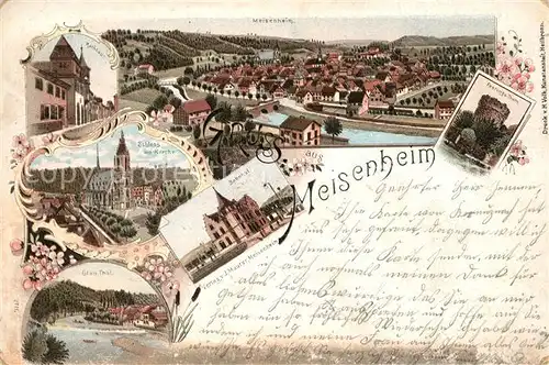 AK / Ansichtskarte Meisenheim_Glan Bahnhof Rathaus Schloss Kirche Meisenheim_Glan