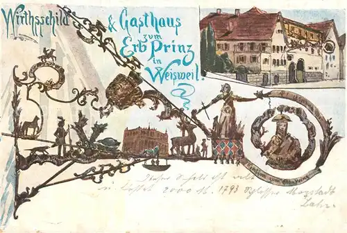 AK / Ansichtskarte Weisweil_Kaiserstuhl Gasthaus zum Erb Prinz  Weisweil_Kaiserstuhl
