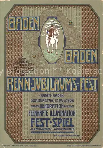 AK / Ansichtskarte Baden Baden Renn Jubilaeums Fest  Baden Baden