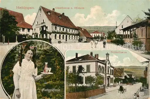 AK / Ansichtskarte Haltingen Gasthaus Hirsch Schulhaus Tracht Haltingen