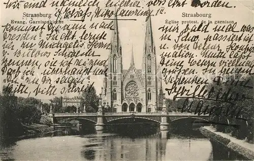 AK / Ansichtskarte Strassburg_Elsass Evangelische Garnisonkirche Strassburg Elsass