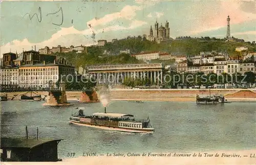 AK / Ansichtskarte Lyon_France La Saone Coteau de Forviere Lyon France