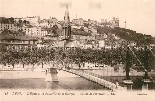 AK / Ansichtskarte Lyon_France Eglise Passerelle Saint Georges Lyon France