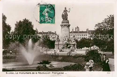 AK / Ansichtskarte Lyon_France Monument Revolution Francaise Lyon France