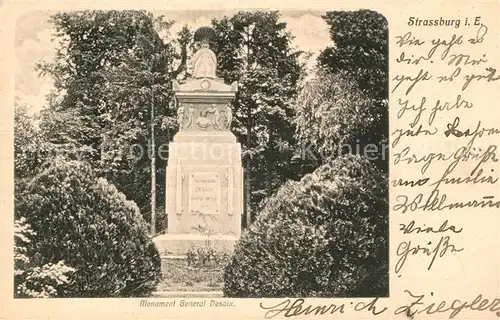 AK / Ansichtskarte Strassburg_Elsass Monument General Desaix Strassburg Elsass