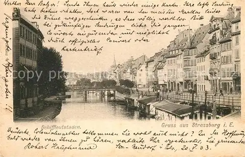 AK / Ansichtskarte Strassburg_Elsass Schiffleutstaden Strassburg Elsass