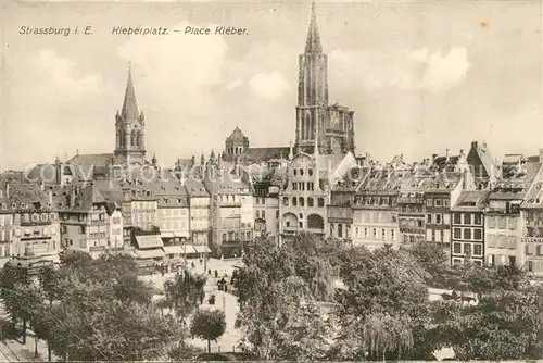 AK / Ansichtskarte Strassburg_Elsass Kleberplatz M?nster Strassburg Elsass