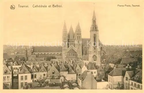 AK / Ansichtskarte Tournai Cathedrale Beffroi Tournai