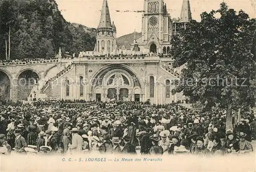 AK / Ansichtskarte Lourdes_Hautes_Pyrenees La Messe dee Miracules Lourdes_Hautes_Pyrenees