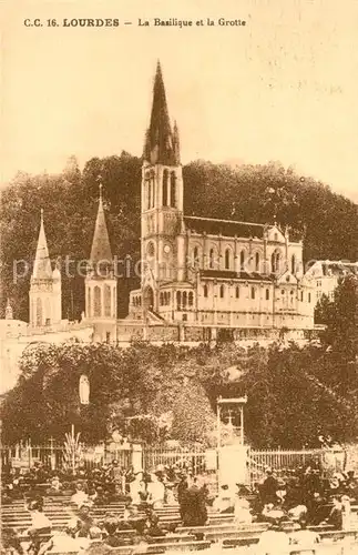 AK / Ansichtskarte Lourdes_Hautes_Pyrenees Basilika Grotte Lourdes_Hautes_Pyrenees