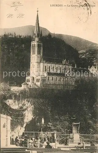 AK / Ansichtskarte Lourdes_Hautes_Pyrenees Grotte Basilika Lourdes_Hautes_Pyrenees