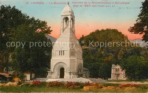 AK / Ansichtskarte Lourdes_Hautes_Pyrenees Monument Lourdes_Hautes_Pyrenees